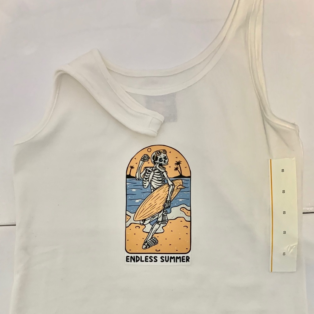 Surfer skeleton tank top